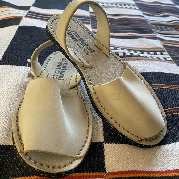 NWT Natural Sur Avarca Leather Sandals. Spain. Menorquinas. Slingback Strap. 37 - Picture 11 of 12